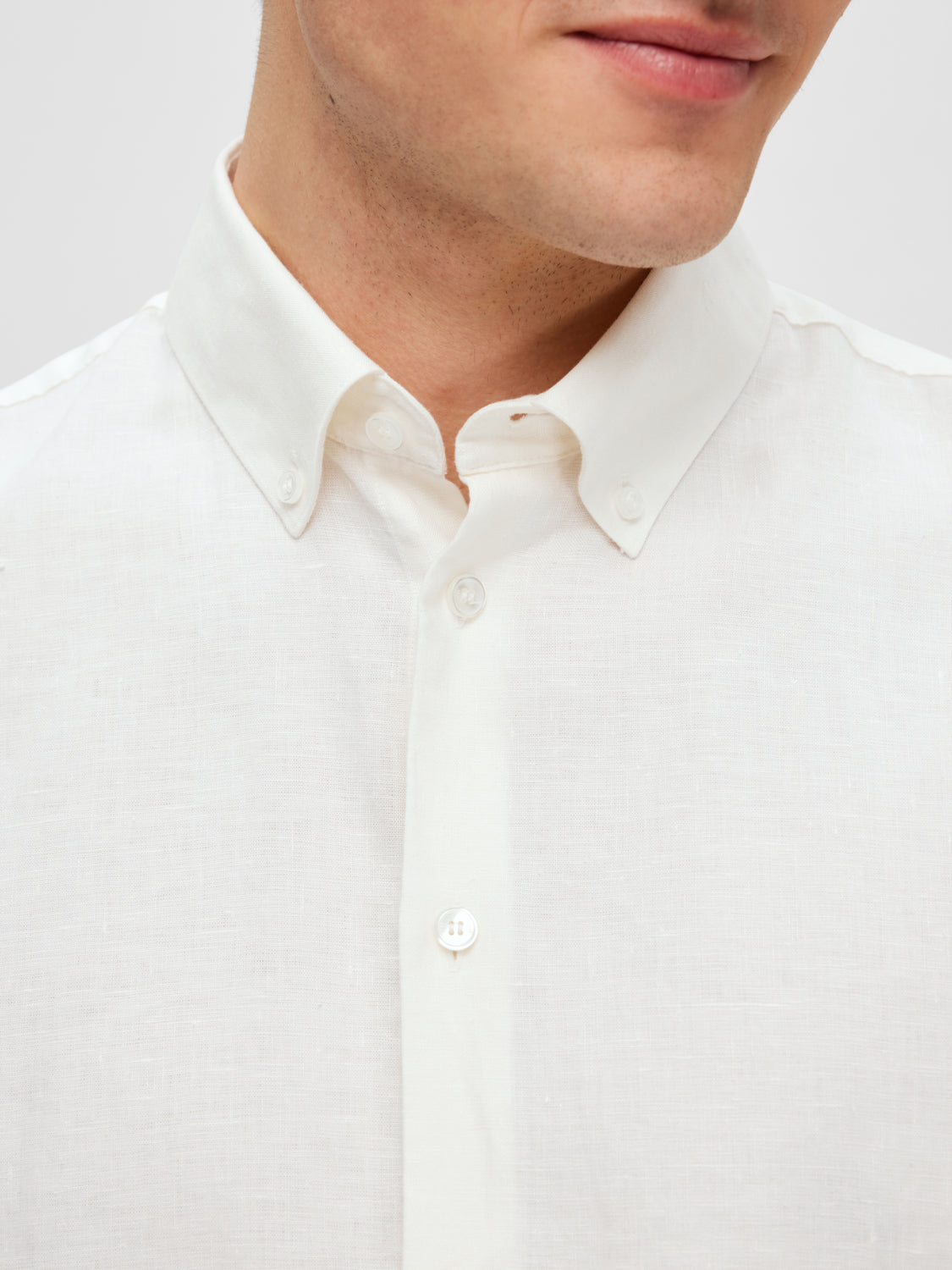 Reg Pure Lin Skjorte - Bright White